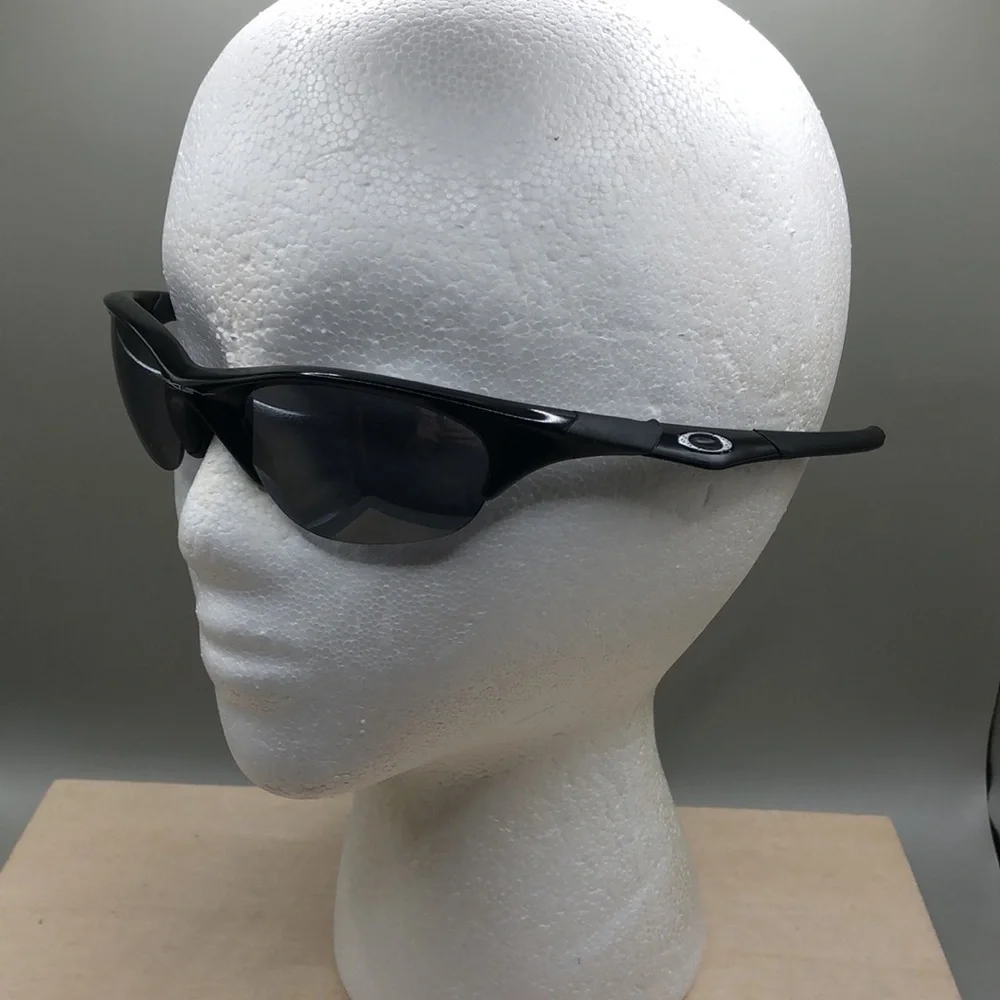 Oakley 03-614  Vintage Half Jacket GLOSSY BLACK SUNGLASSES USA READ FIRST